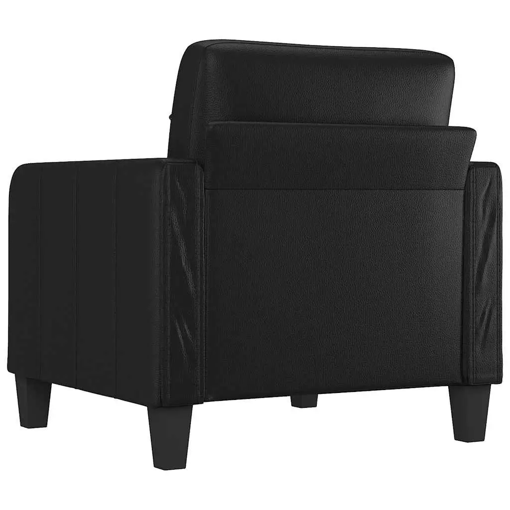 Sofa Chair Black 60cm Modern Armchair Lounge Seat Comfortable Padded Living Room