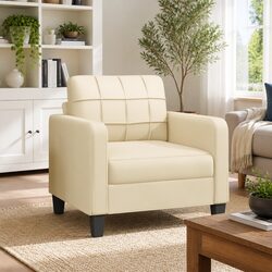 Cream Sofa Chair 60cm Modern Design for Comfort