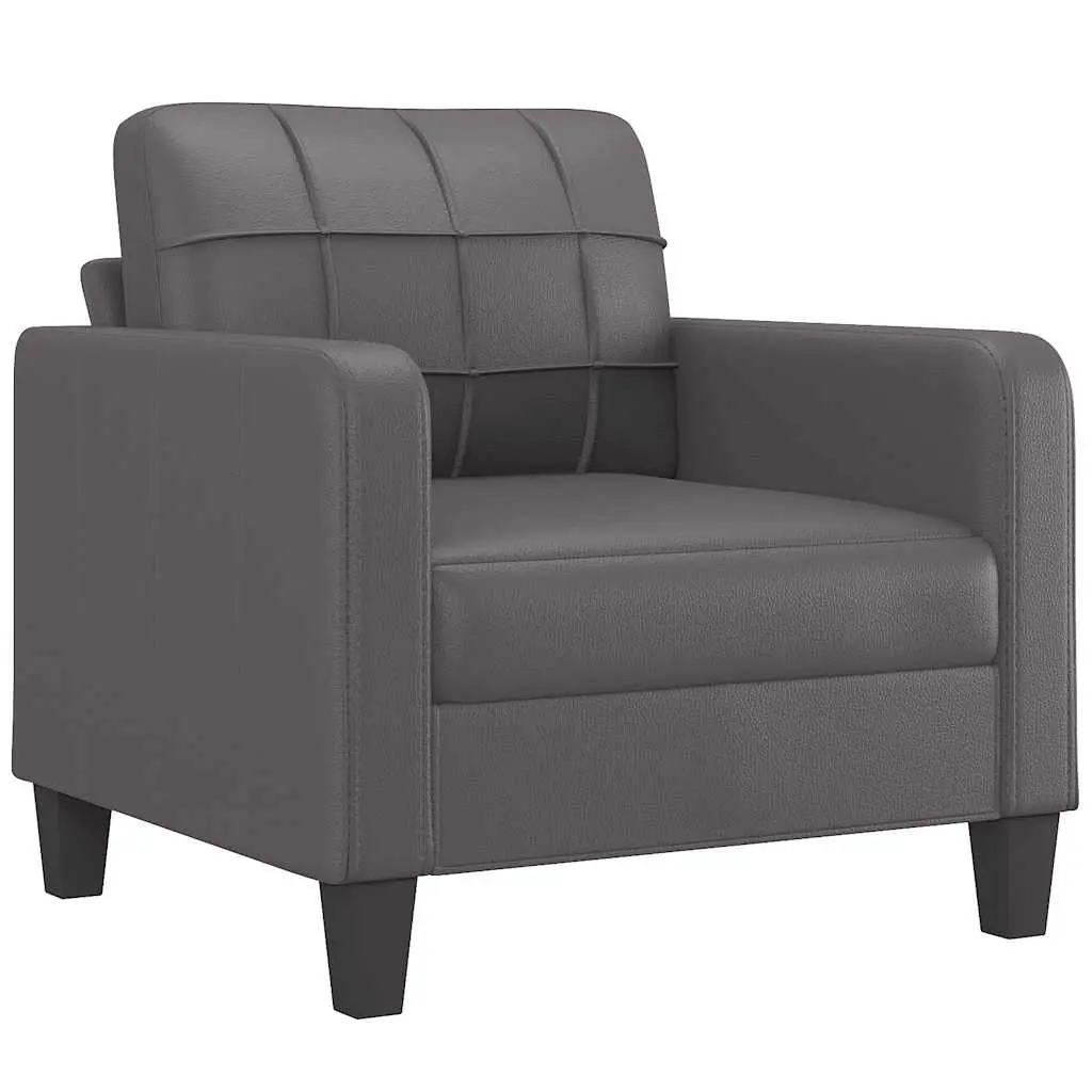 Grey Sofa Chair 60cm Compact Armchair Lounge Seat Modern Living Room Furniture