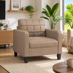 Brown Faux Leather Sofa Chair for Cozy Living Rooms