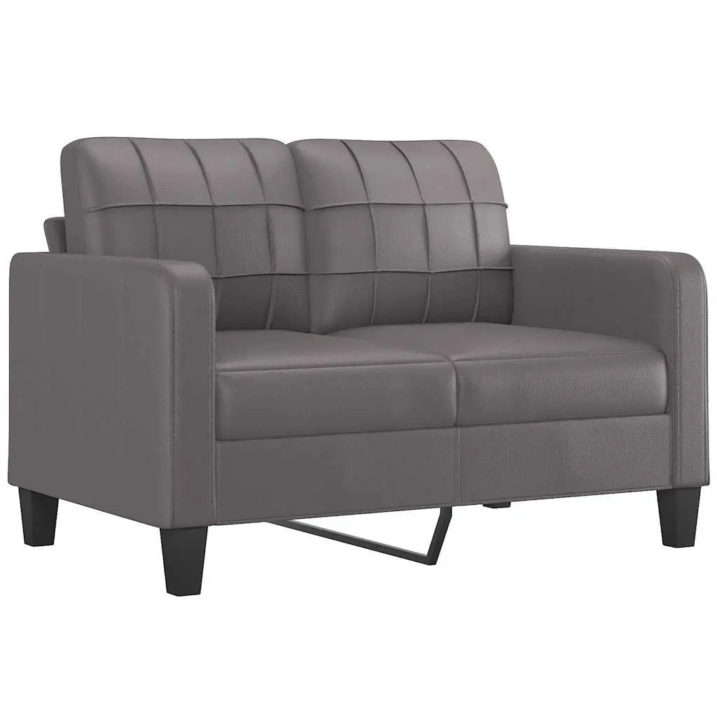 2-Seater Sofa Grey 120cm Faux Leather