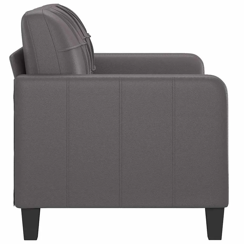 2-Seater Sofa Grey 120cm Faux Leather