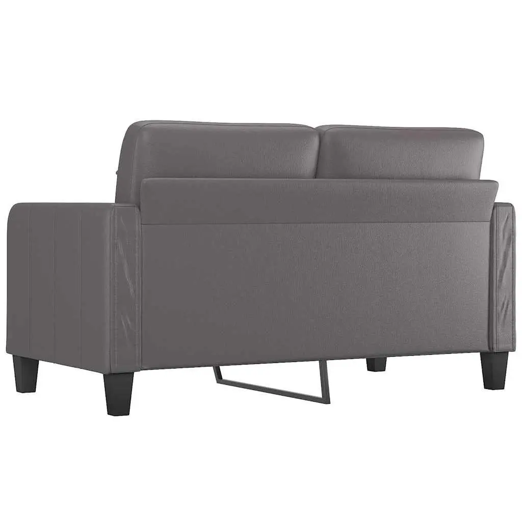 2-Seater Sofa Grey 140cm Lounge Couch Modern Living Room Faux Leather Furniture