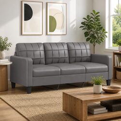 Comfortable 3-Seater Grey Sofa for Modern Living Rooms