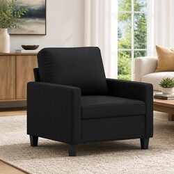 Modern Black Faux Leather Sofa Chair 60cm