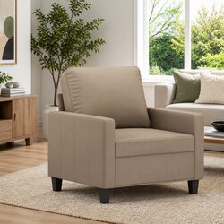 Comfortable Brown Faux Leather Sofa Chair for Living Rooms