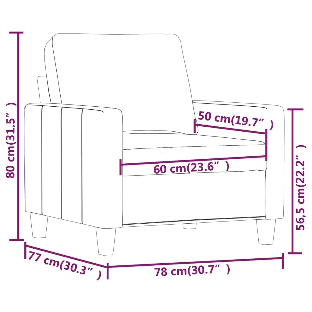 Sofa Chair Brown Faux Leather Armchair Living Room Furniture Comfortable Padded