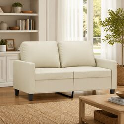 Cream 2-Seater Sofa for Cozy Living Spaces