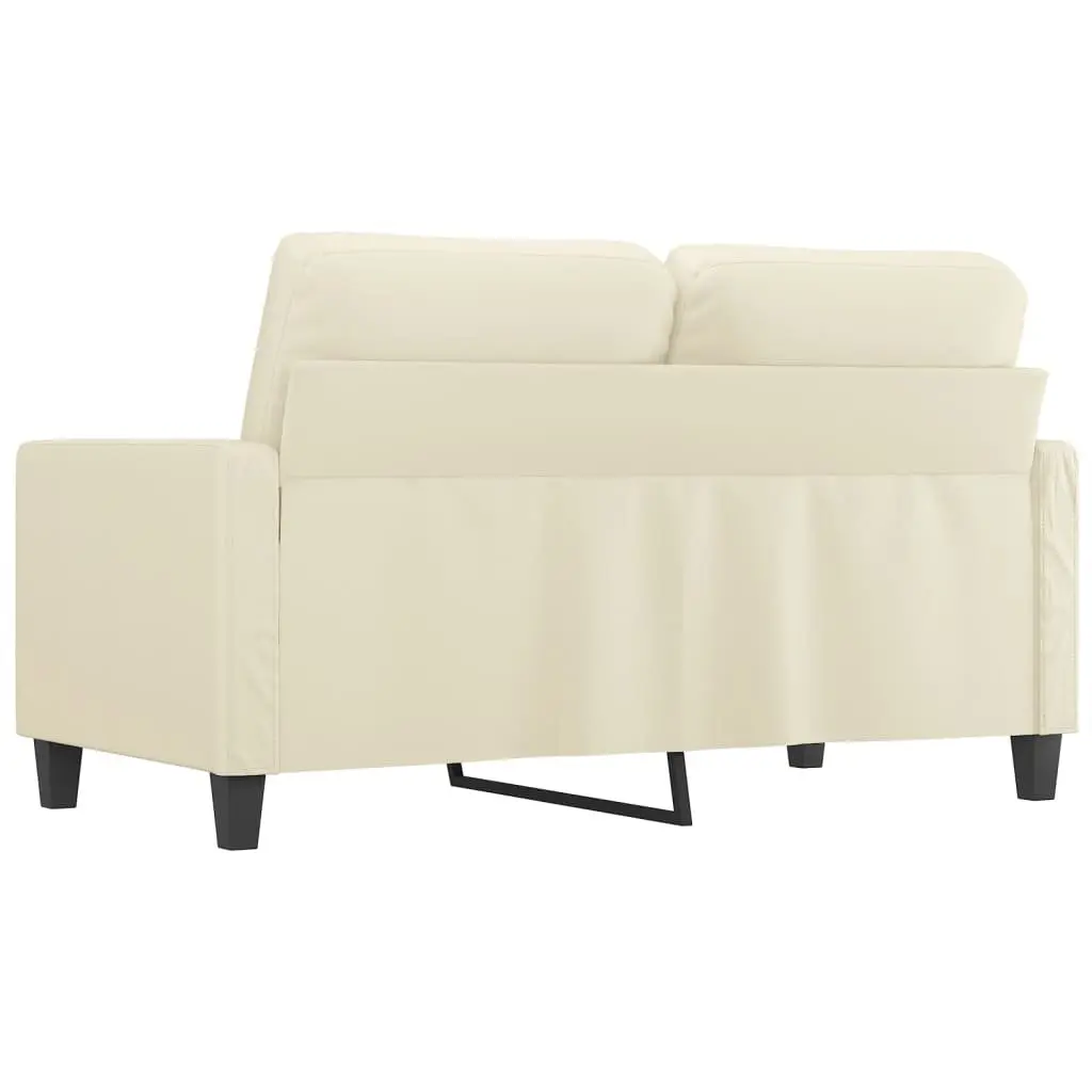 2-Seater Sofa Cream Modern Faux Leather Living Room Couch