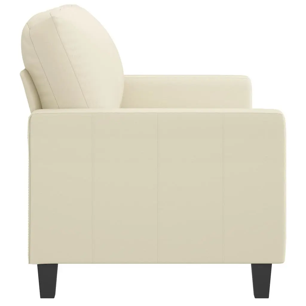 2-Seater Sofa Cream Modern Faux Leather Living Room Couch