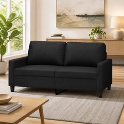 Warm Black 2-Seater Sofa 140cm for Cozy Living Spaces