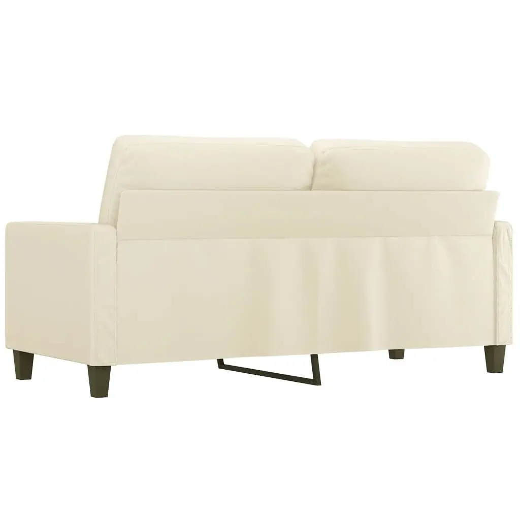 2-Seater Sofa 140cm Cream Faux Leather Couch Living Room Furniture Modern Design