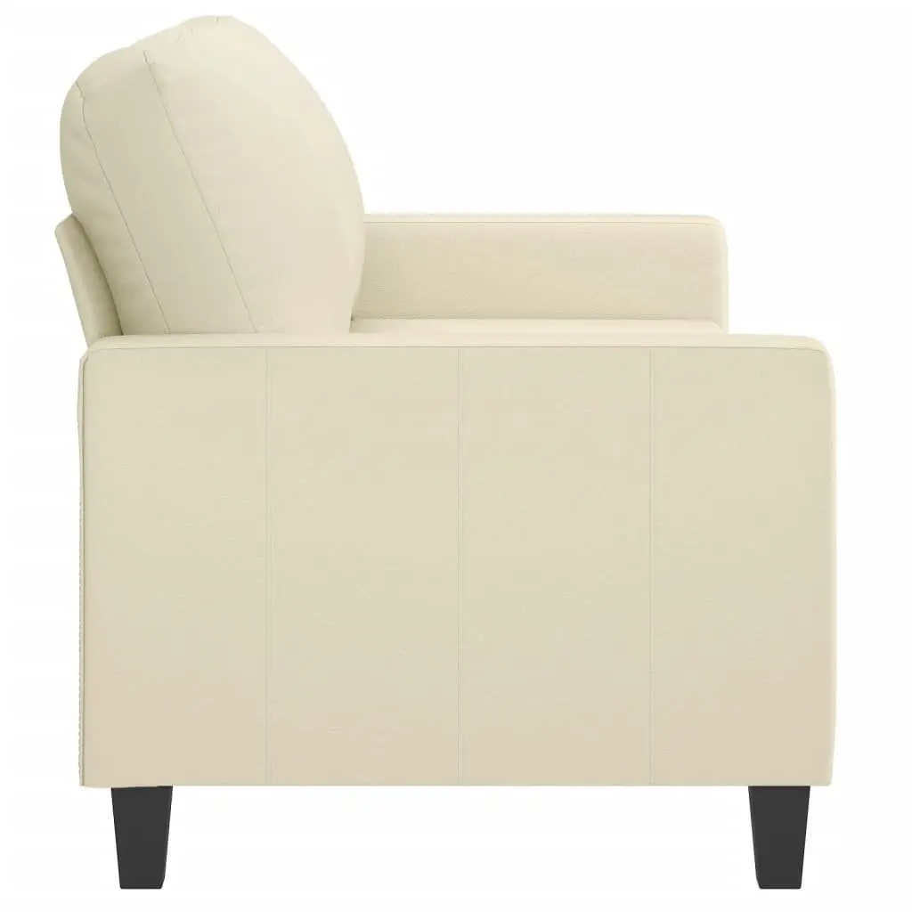 2-Seater Sofa 140cm Cream Faux Leather Couch Living Room Furniture Modern Design