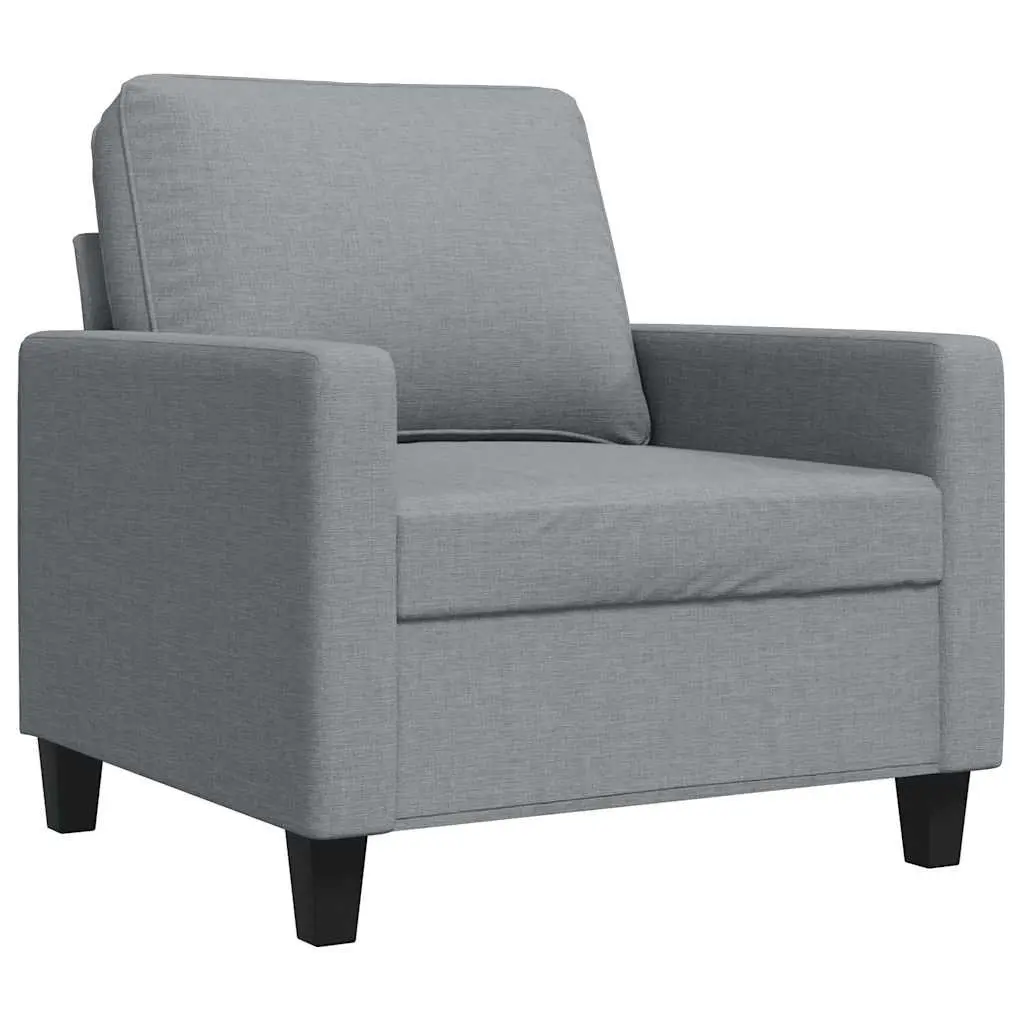Sofa Chair Grey Fabric Armchair Living Room Lounge Seat Padded Comfortable