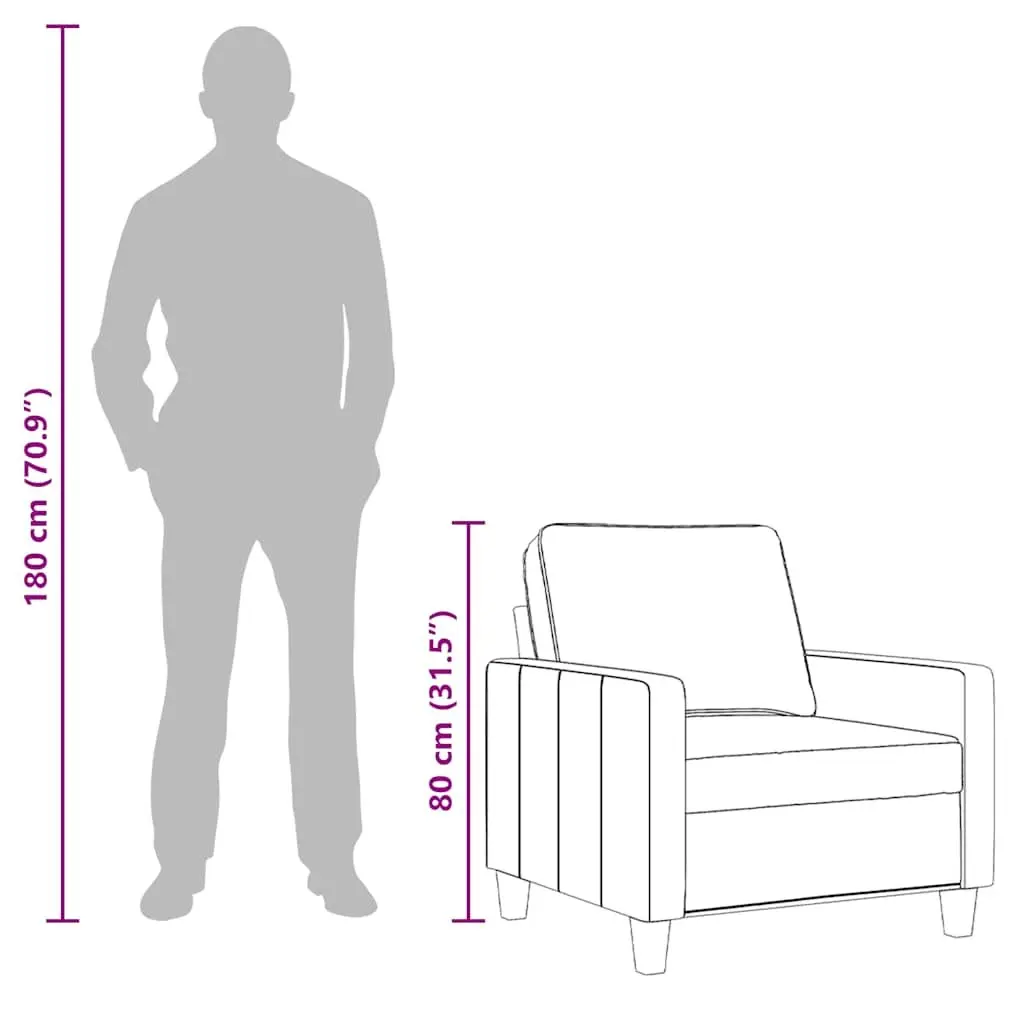 Sofa Chair Grey Fabric Armchair Living Room Lounge Seat Padded Comfortable