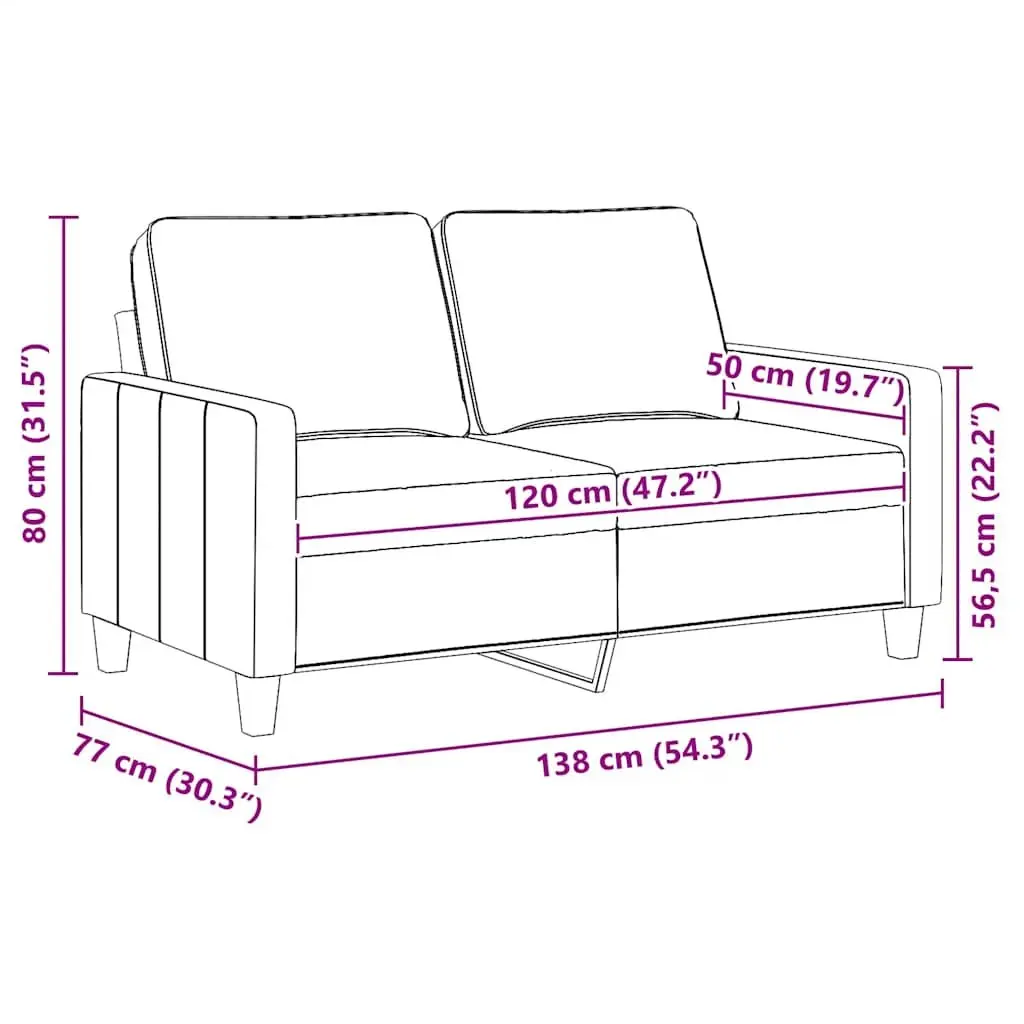2-Seater Sofa in Grey Fabric