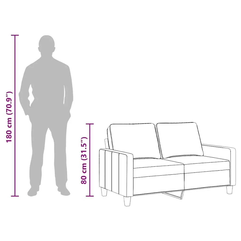 2-Seater Sofa in Grey Fabric