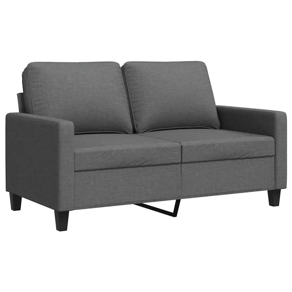 2-Seater Sofa Grey 120cm Fabric Metal Couch