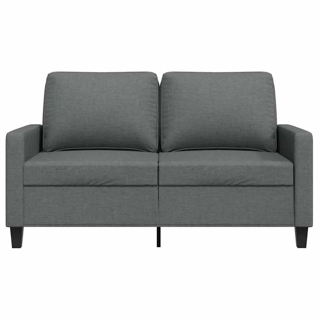 2-Seater Sofa Grey 120cm Fabric Metal Couch