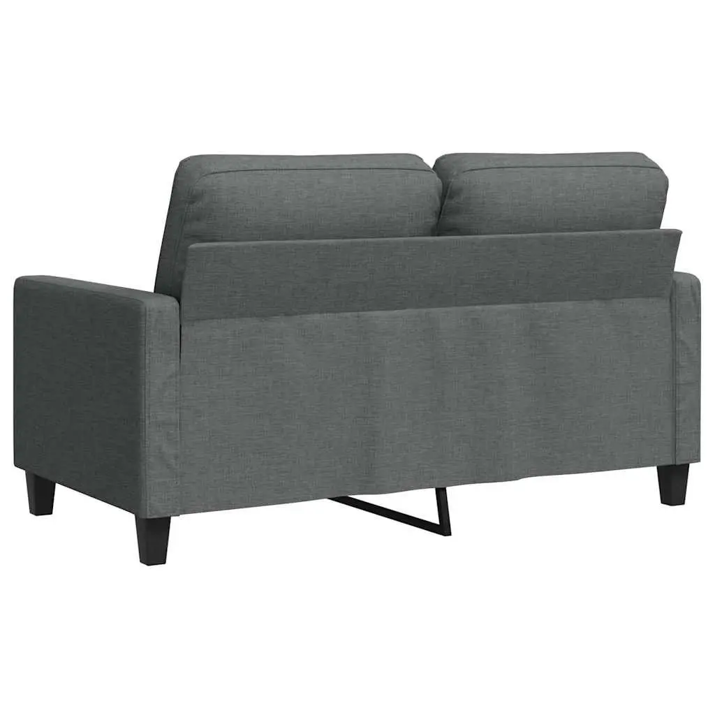 2-Seater Sofa Grey 120cm Fabric Metal Couch