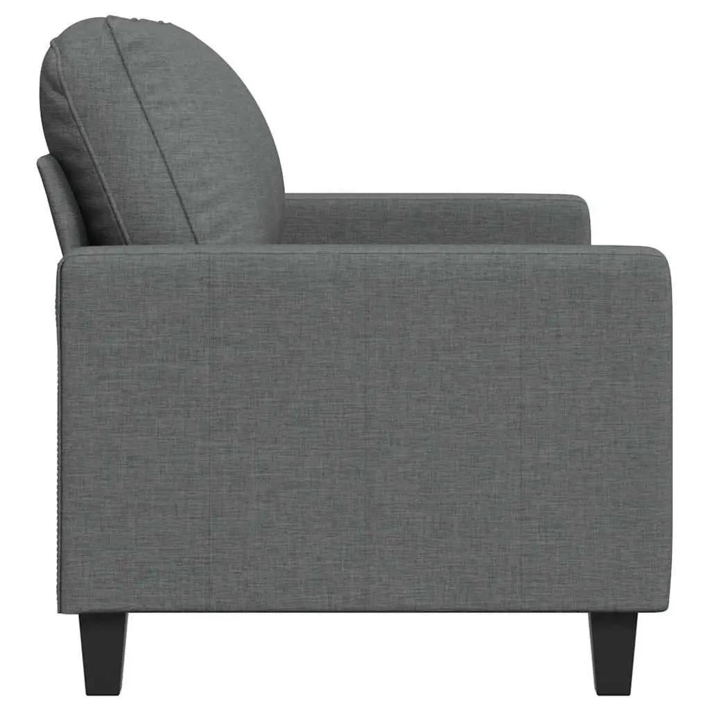 2-Seater Sofa Grey 120cm Fabric Metal Couch