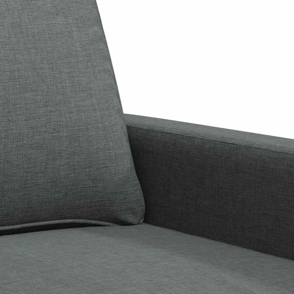 2-Seater Sofa Grey 120cm Fabric Metal Couch