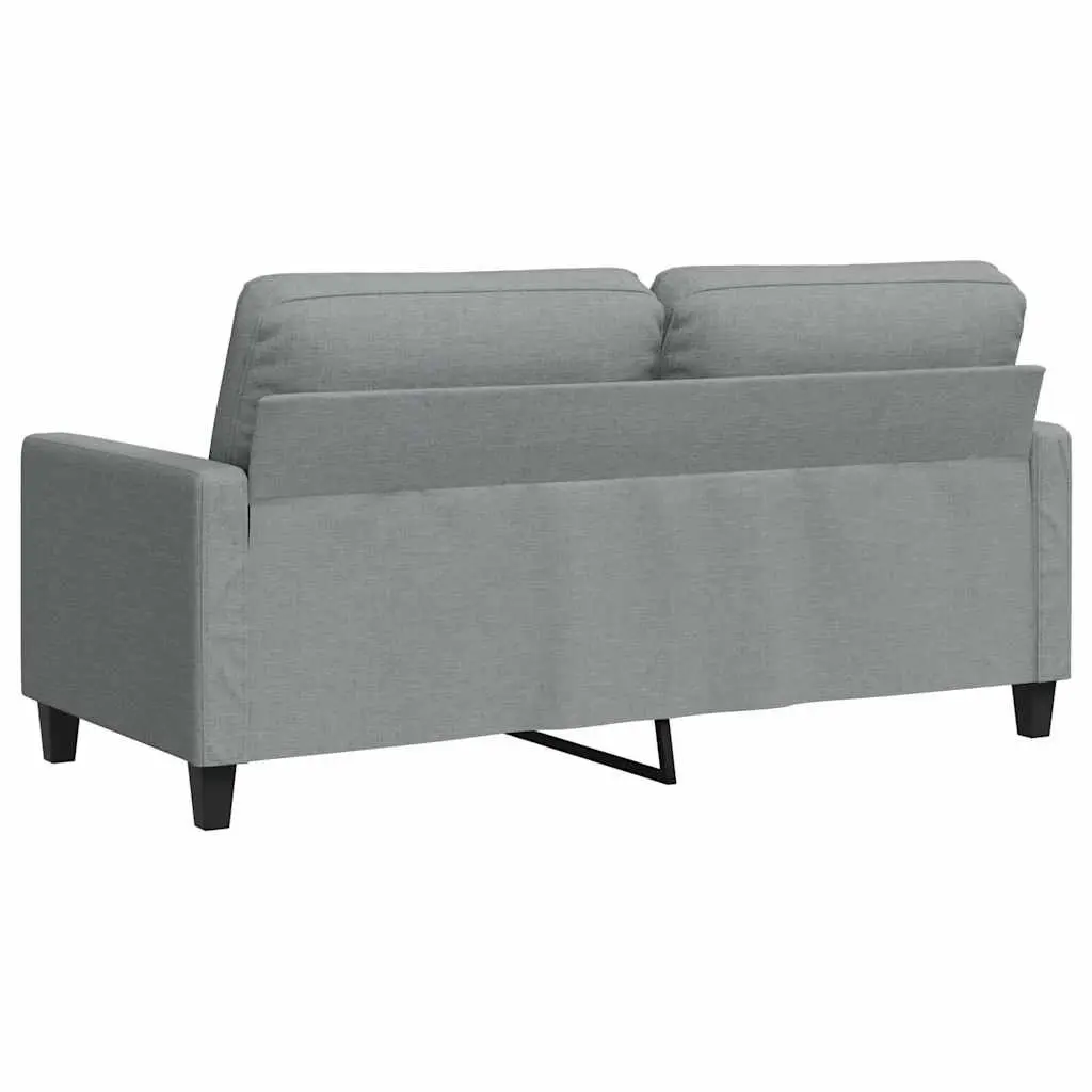 Grey Fabric Upholstered Couch 140cm Metal Frame 2-Seater Sofa Living Room Furniture
