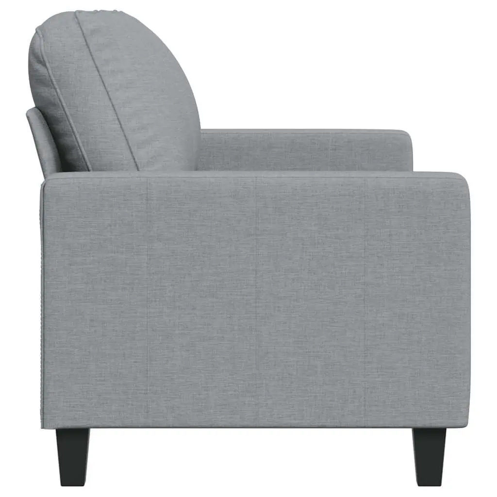 Grey Fabric Upholstered Couch 140cm Metal Frame 2-Seater Sofa Living Room Furniture