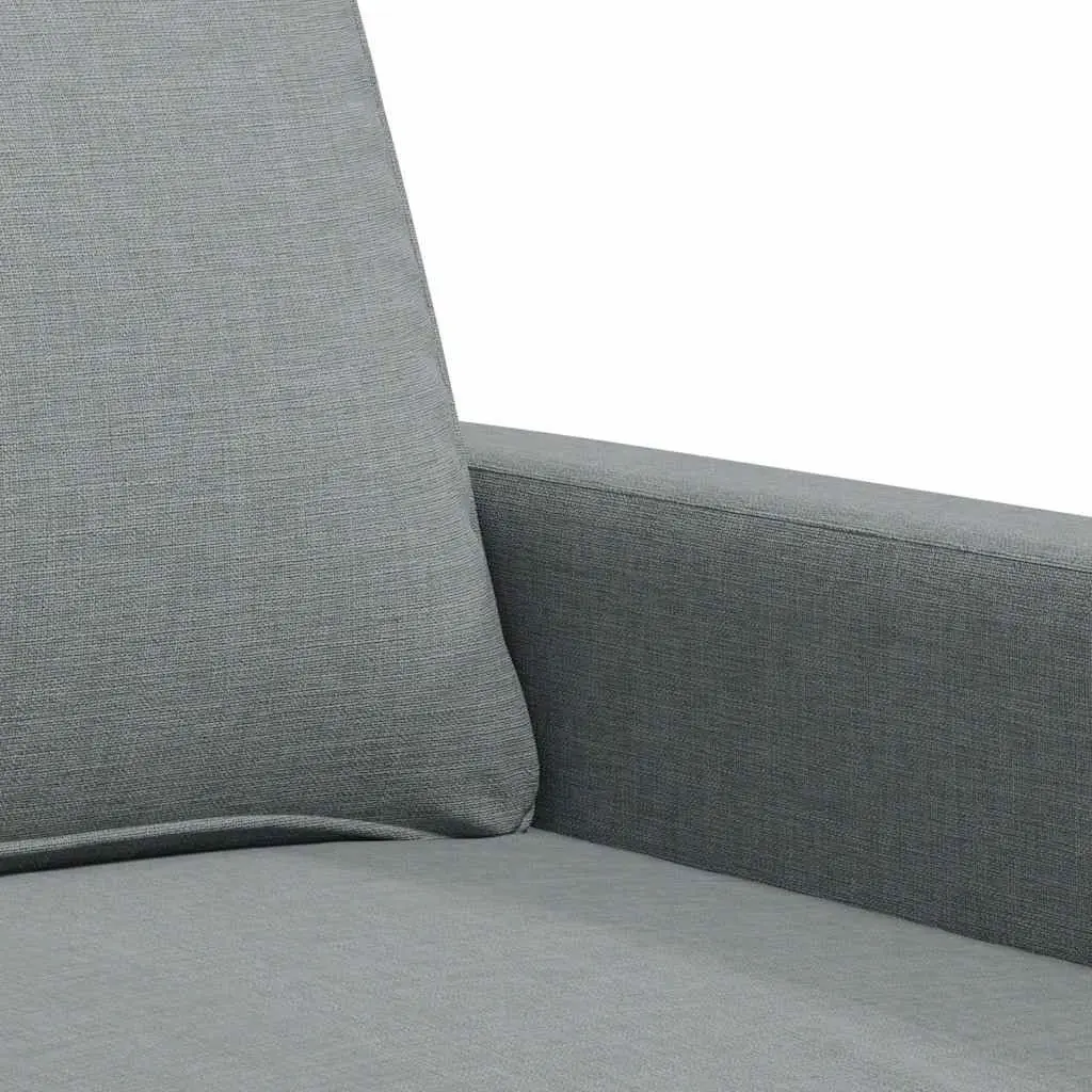 Grey Fabric Upholstered Couch 140cm Metal Frame 2-Seater Sofa Living Room Furniture