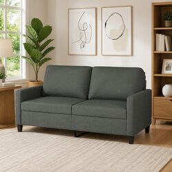 Cozy 2-Seater Dark Grey Sofa for Living Rooms
