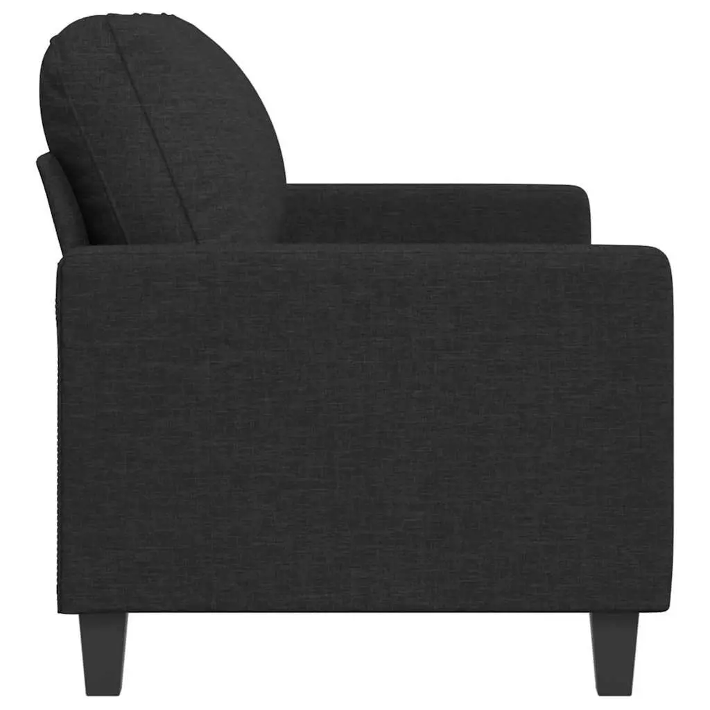 2-Seater Sofa Black 140cm Fabric Metal Lounge Couch