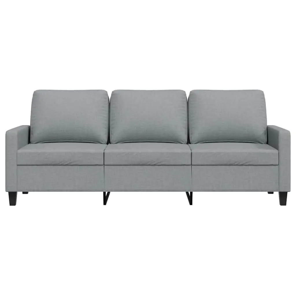 3-Seater Sofa Grey Fabric Lounge Couch Living Room Furniture 180cm Modern Design