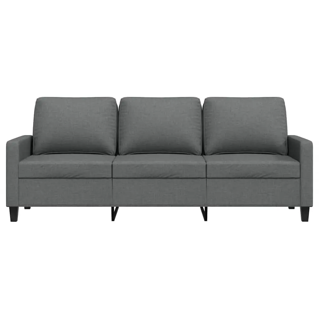 3-Seater Sofa Grey Fabric 180cm Living Room Couch Comfortable Lounge Furniture