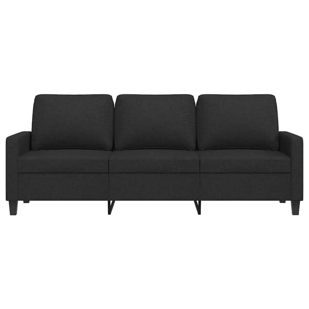 3-Seater Sofa Black 180cm Fabric