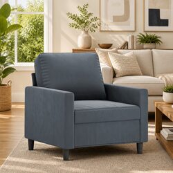 Velvet Armchair Grey 60cm for Cozy Living Spaces