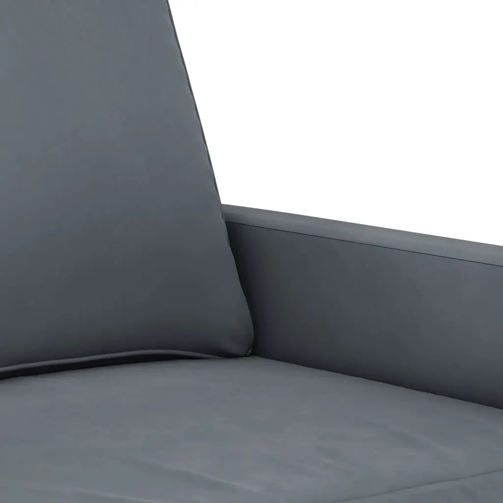 Sofa Chair Grey 60cm Velvet Padded Armchair Living Room Furniture