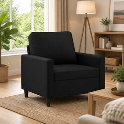 Black Velvet Sofa Chair 60cm Elegant Accent Armchair