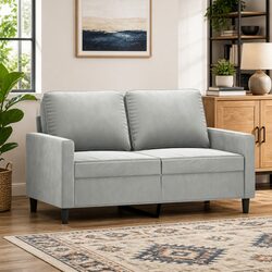 Grey Velvet 2-Seater Sofa 120cm for Cozy Living Spaces