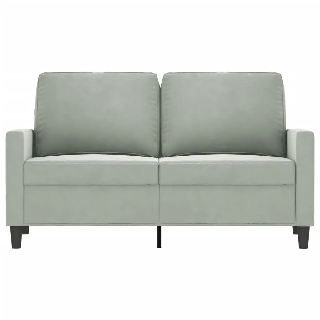 2-Seater Sofa Grey 120cm Lounge Couch Velvet Living Room Furniture Modern Design