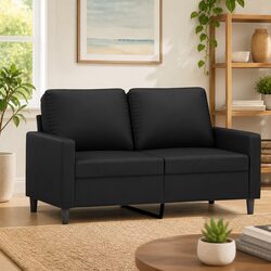 Modern Black Velvet 2-Seater Sofa for Living Rooms