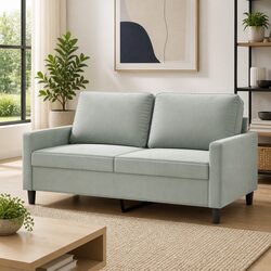 2-Seater Velvet Sofa in Grey for Living Room