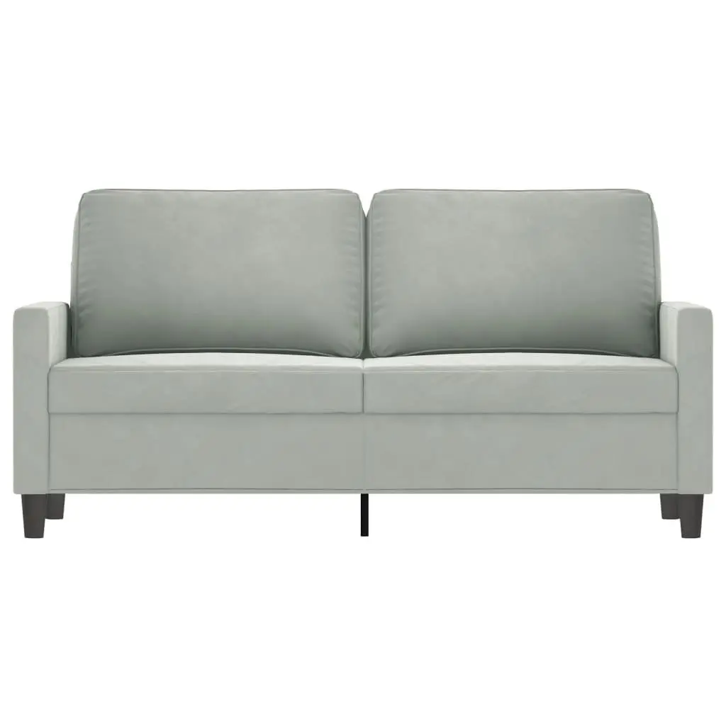 2-Seater Sofa Grey Velvet 140cm Modern Metal Frame Living Room Furniture Couch