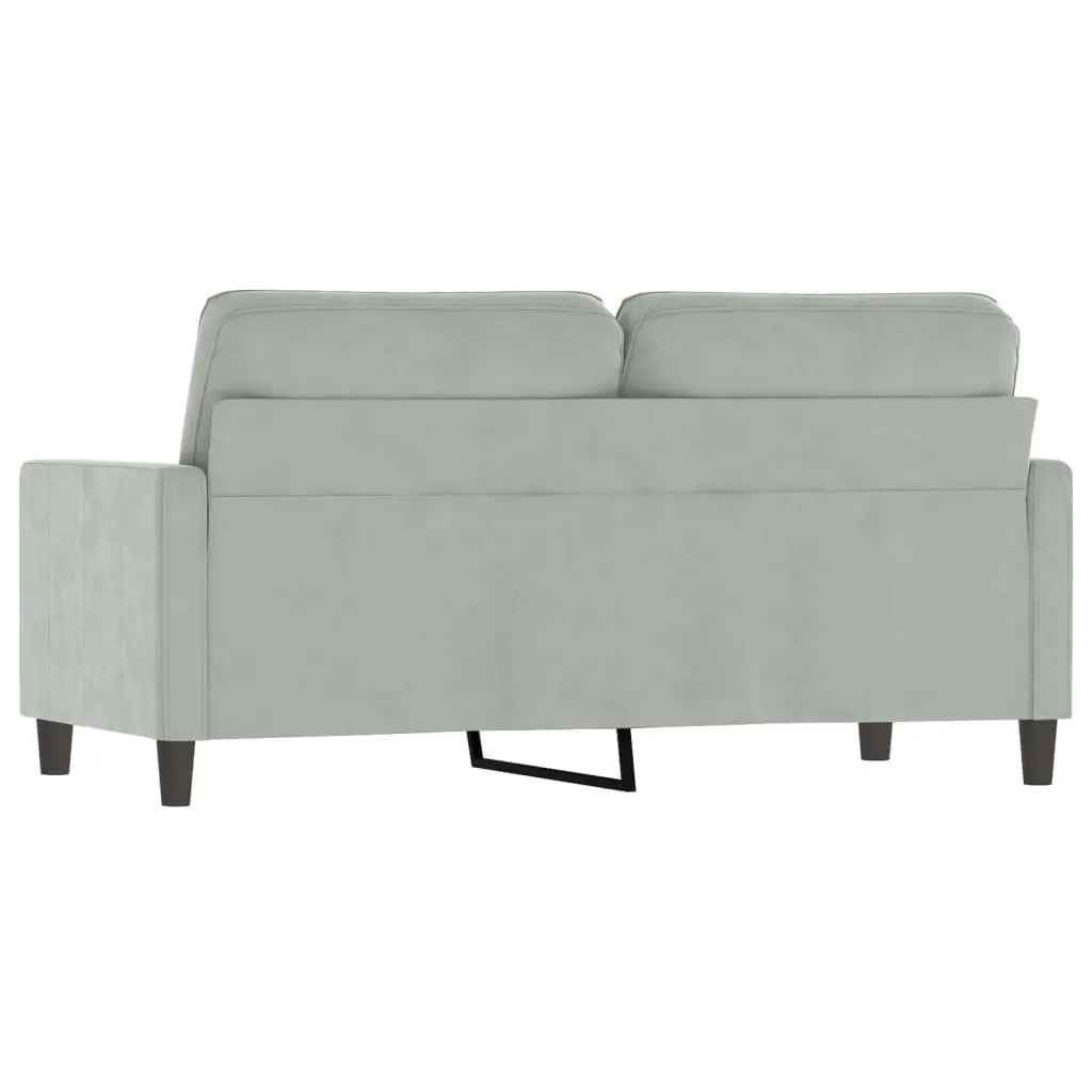 2-Seater Sofa Grey Velvet 140cm Modern Metal Frame Living Room Furniture Couch