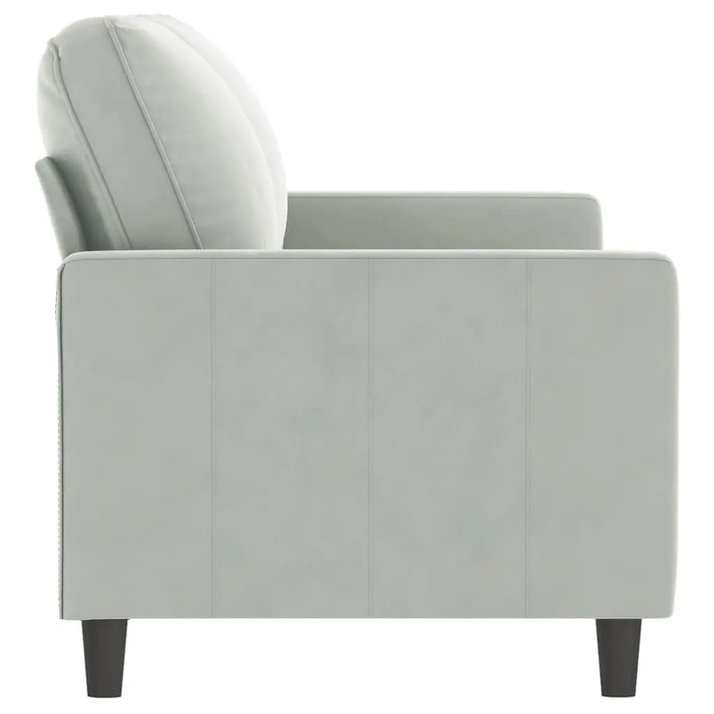 2-Seater Sofa Grey Velvet 140cm Modern Metal Frame Living Room Furniture Couch