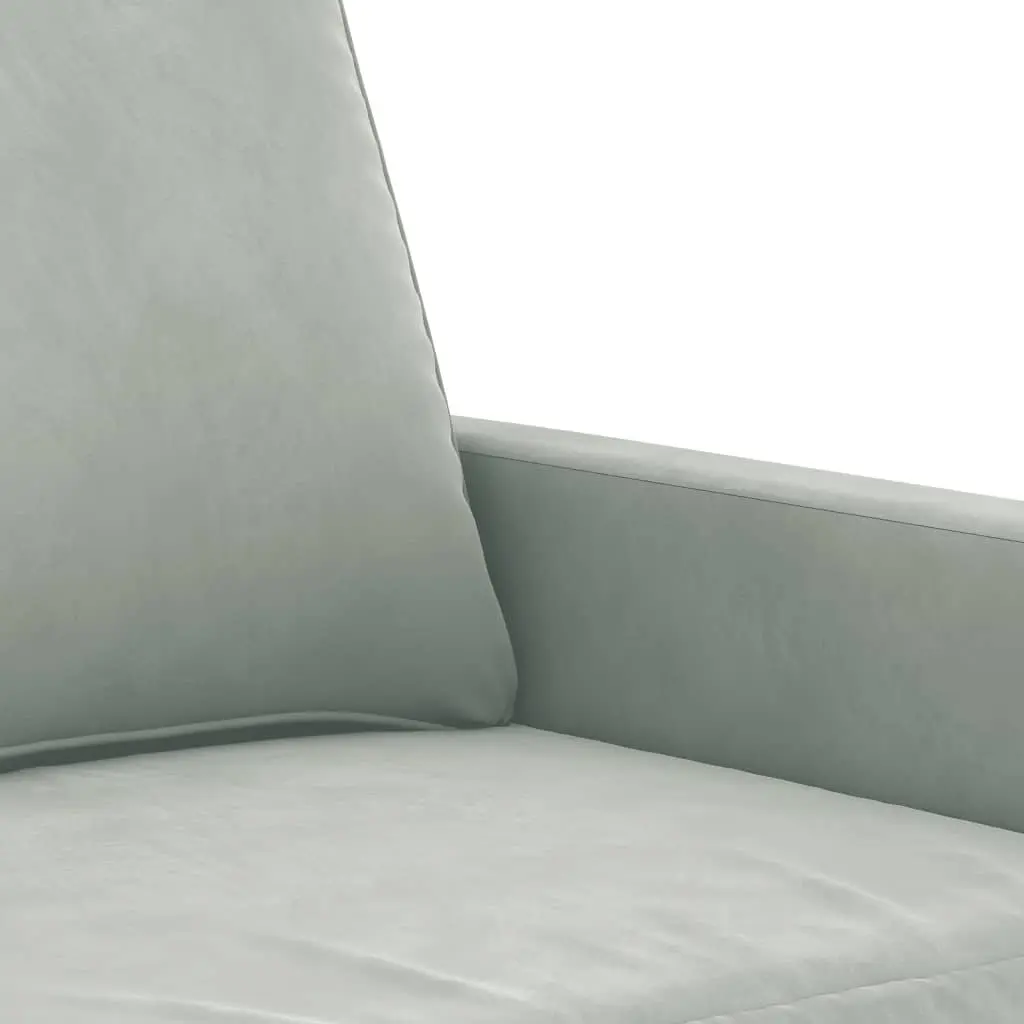 2-Seater Sofa Grey Velvet 140cm Modern Metal Frame Living Room Furniture Couch
