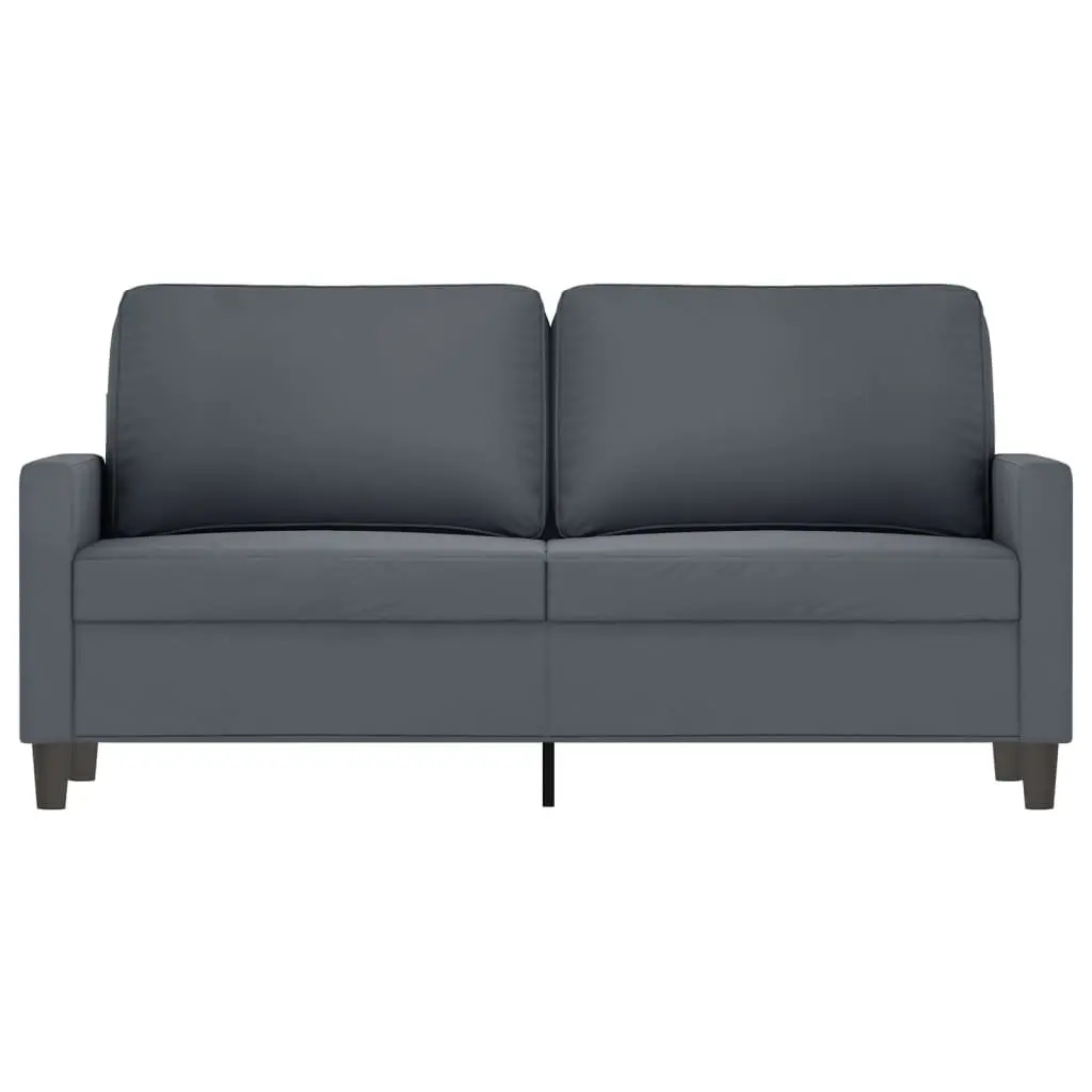 Grey Velvet Modern Sofa 140cm 2-Seater Couch with Padded Armrests for Living Room