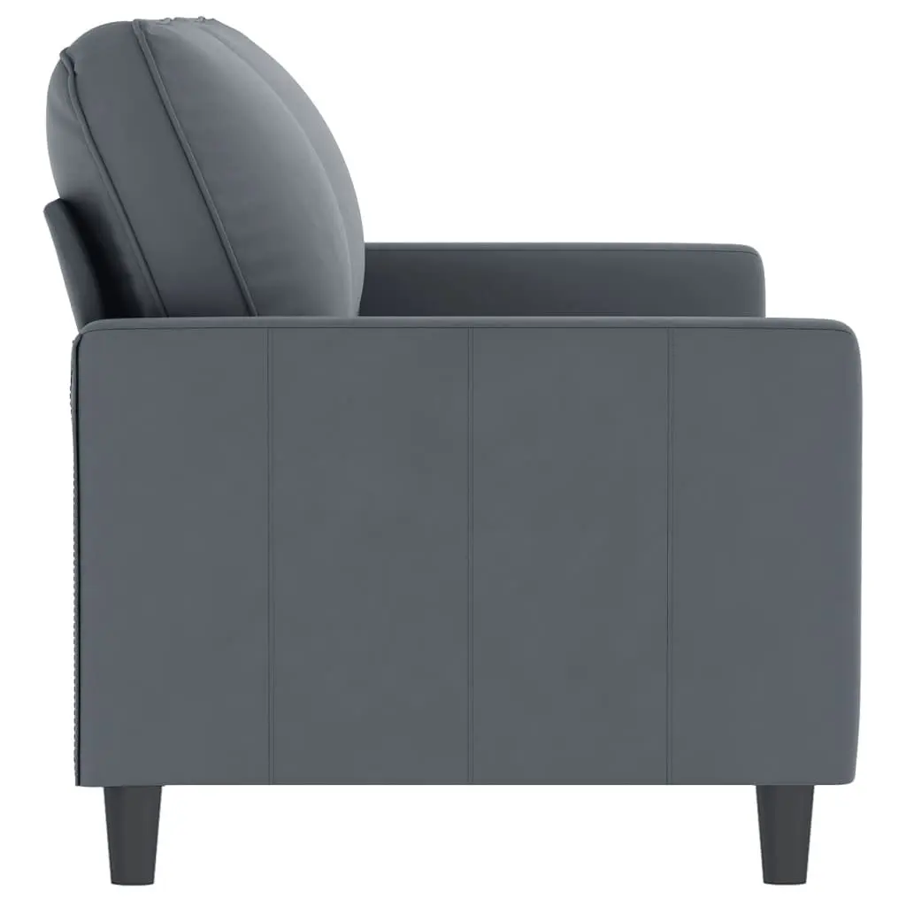 Grey Velvet Modern Sofa 140cm 2-Seater Couch with Padded Armrests for Living Room