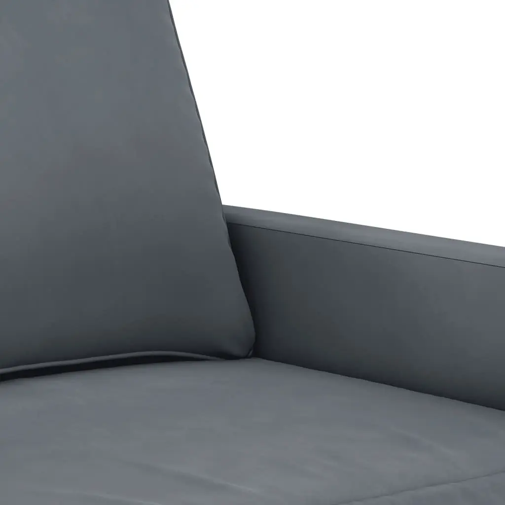 Grey Velvet Modern Sofa 140cm 2-Seater Couch with Padded Armrests for Living Room