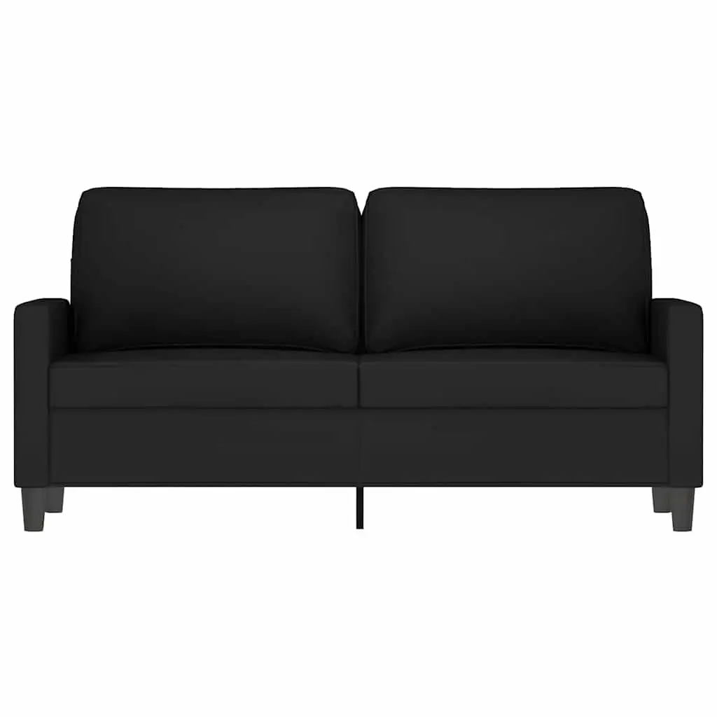 2-Seater Sofa Black 140cm Velvet Upholstered