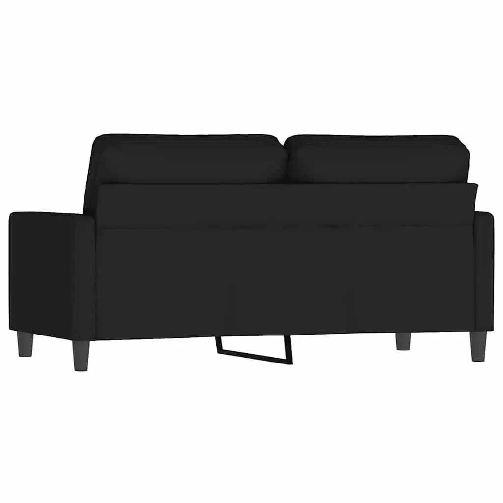 2-Seater Sofa Black 140cm Velvet Upholstered